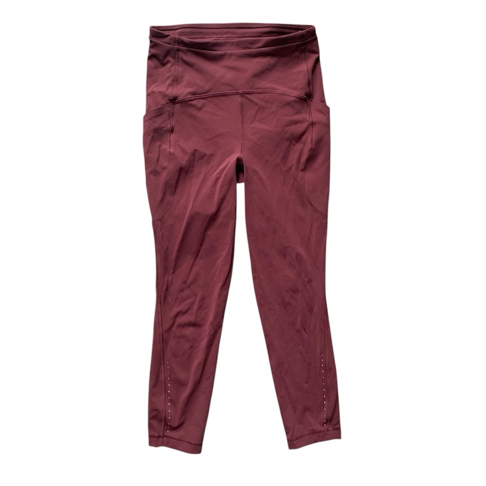 Lululemon Burgundy High-Waisted Leggings 4